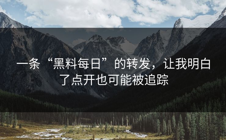 一条“黑料每日”的转发，让我明白了点开也可能被追踪