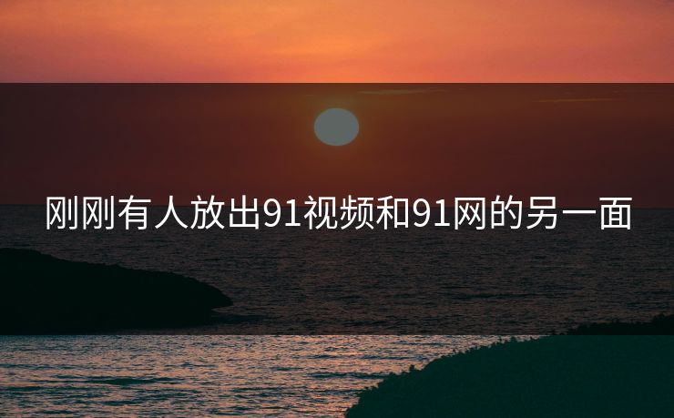 刚刚有人放出91视频和91网的另一面